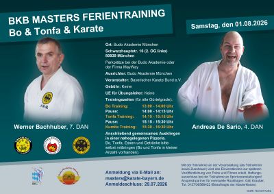 BKB Masters Ferientraining in der Budo Akademie München